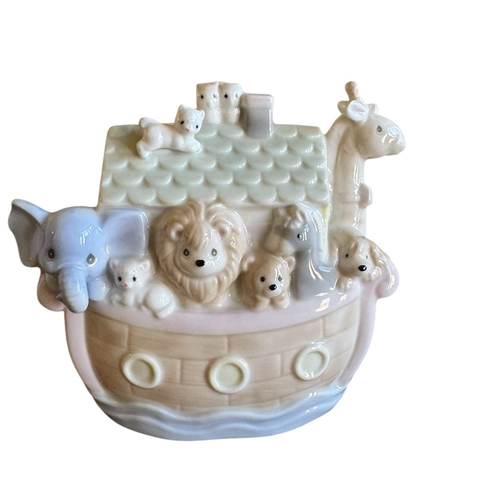 Precious Moments Noah's Ark Musical Plays "Tallk to the Animals" with Box EUC
